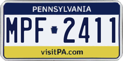 PA license plate MPF2411