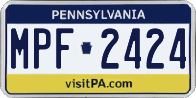 PA license plate MPF2424