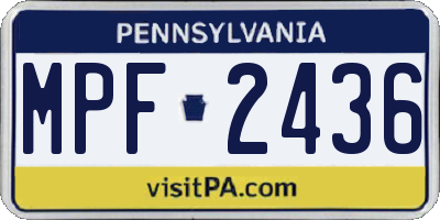 PA license plate MPF2436
