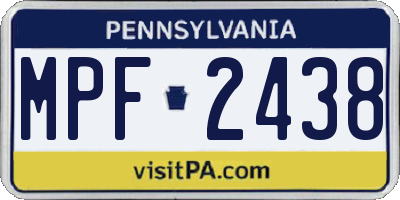 PA license plate MPF2438