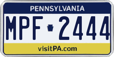 PA license plate MPF2444