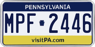 PA license plate MPF2446