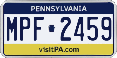 PA license plate MPF2459