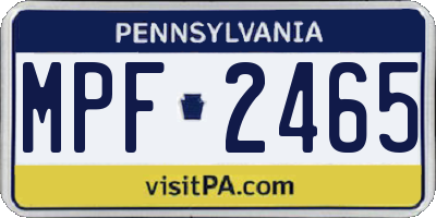 PA license plate MPF2465