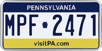 PA license plate MPF2471