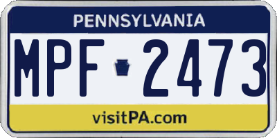 PA license plate MPF2473