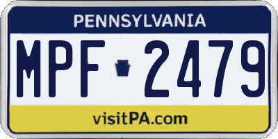 PA license plate MPF2479