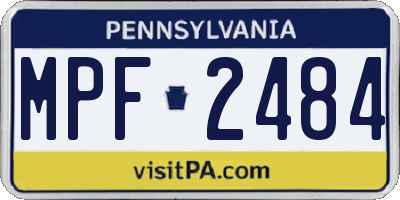 PA license plate MPF2484