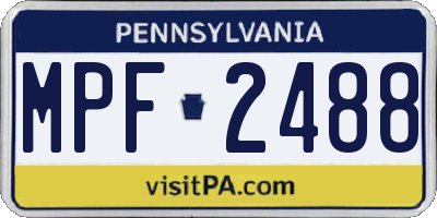 PA license plate MPF2488