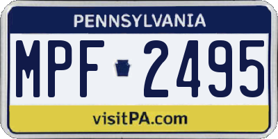 PA license plate MPF2495