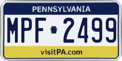 PA license plate MPF2499