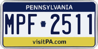 PA license plate MPF2511