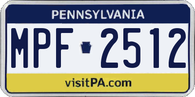 PA license plate MPF2512