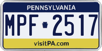 PA license plate MPF2517