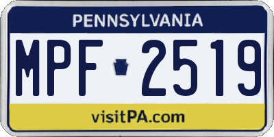 PA license plate MPF2519