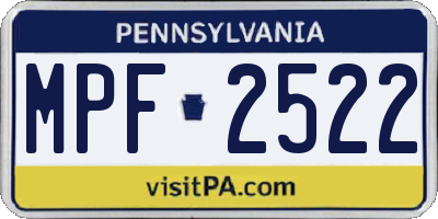 PA license plate MPF2522