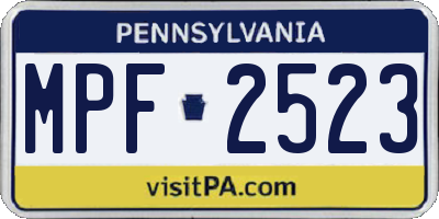 PA license plate MPF2523