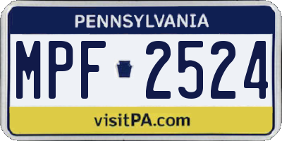PA license plate MPF2524