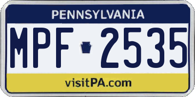 PA license plate MPF2535