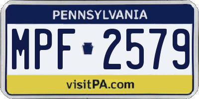 PA license plate MPF2579