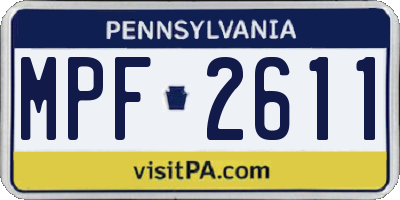 PA license plate MPF2611