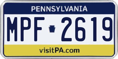 PA license plate MPF2619