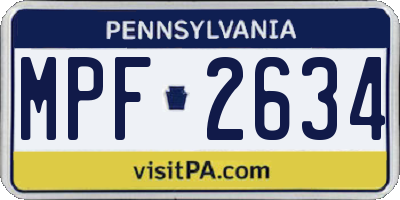 PA license plate MPF2634