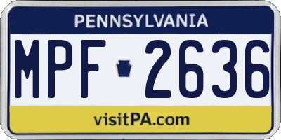 PA license plate MPF2636