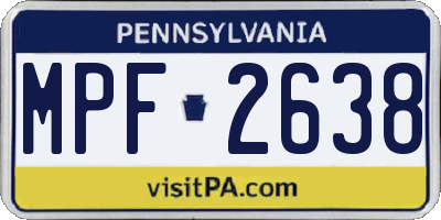 PA license plate MPF2638