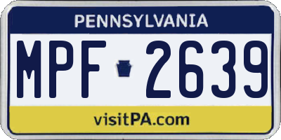 PA license plate MPF2639