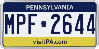 PA license plate MPF2644