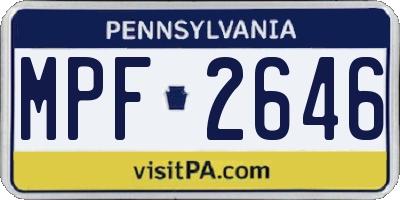 PA license plate MPF2646