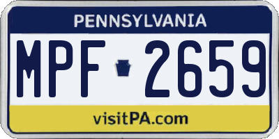 PA license plate MPF2659