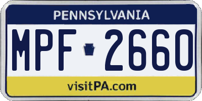 PA license plate MPF2660