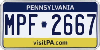 PA license plate MPF2667