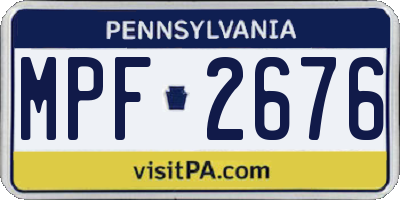 PA license plate MPF2676