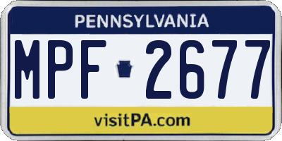 PA license plate MPF2677