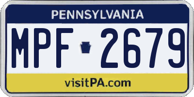 PA license plate MPF2679