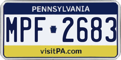 PA license plate MPF2683