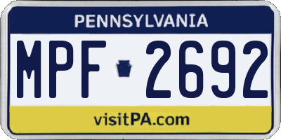 PA license plate MPF2692