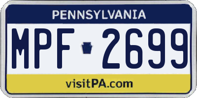 PA license plate MPF2699