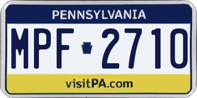 PA license plate MPF2710