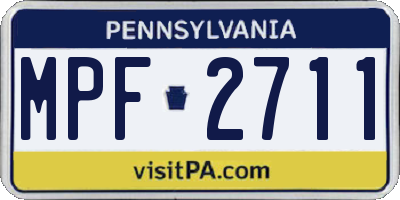 PA license plate MPF2711