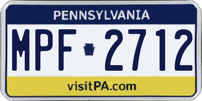PA license plate MPF2712