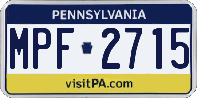PA license plate MPF2715