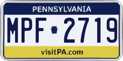 PA license plate MPF2719