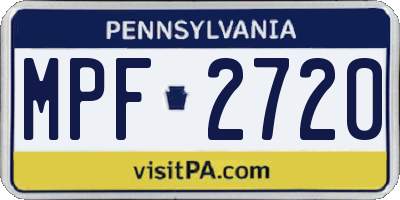 PA license plate MPF2720