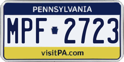 PA license plate MPF2723