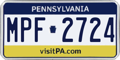 PA license plate MPF2724