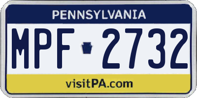 PA license plate MPF2732